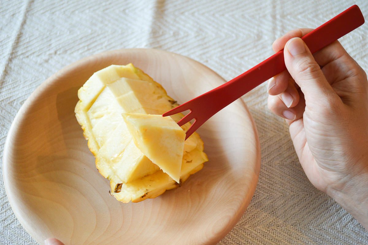 Dessert Fork S, L [ Natural, Red ] / Mōsō bamboo / Ōita-JPN 211110 大分県/孟宗竹　デザートフォーク　小・大/クリヤ・赤　4種