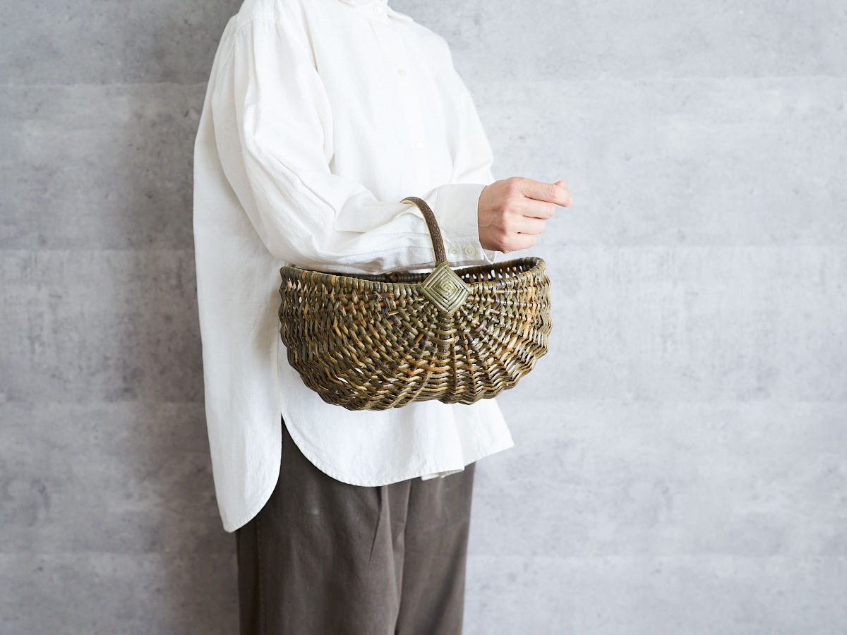 640207-1 ドイツ/やなぎ×ヘーゼル ショッピングバスケット ミニ オーバル