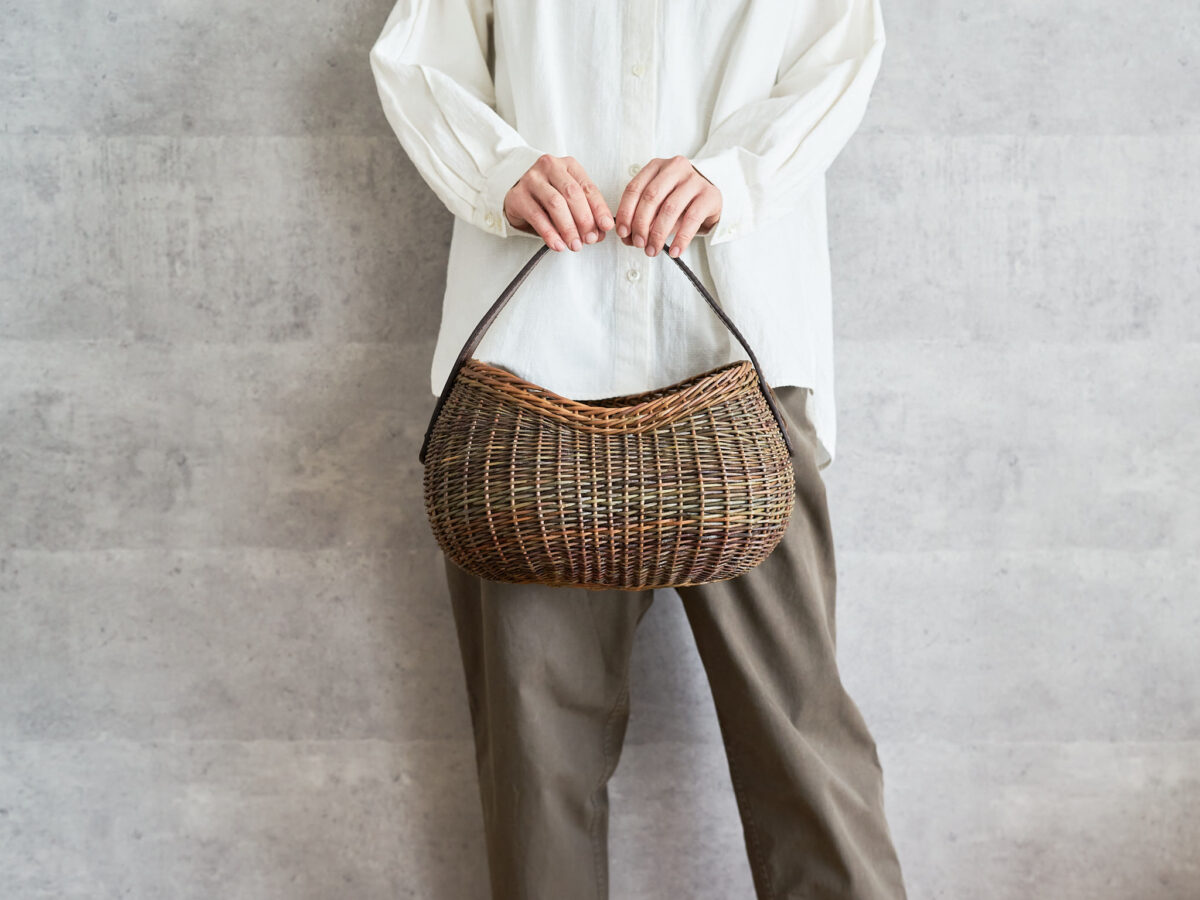 151303-1 フランス/やなぎ ハンドバッグ ふっくら レザーハンドル